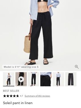 J. Crew Soleil pant in black linen